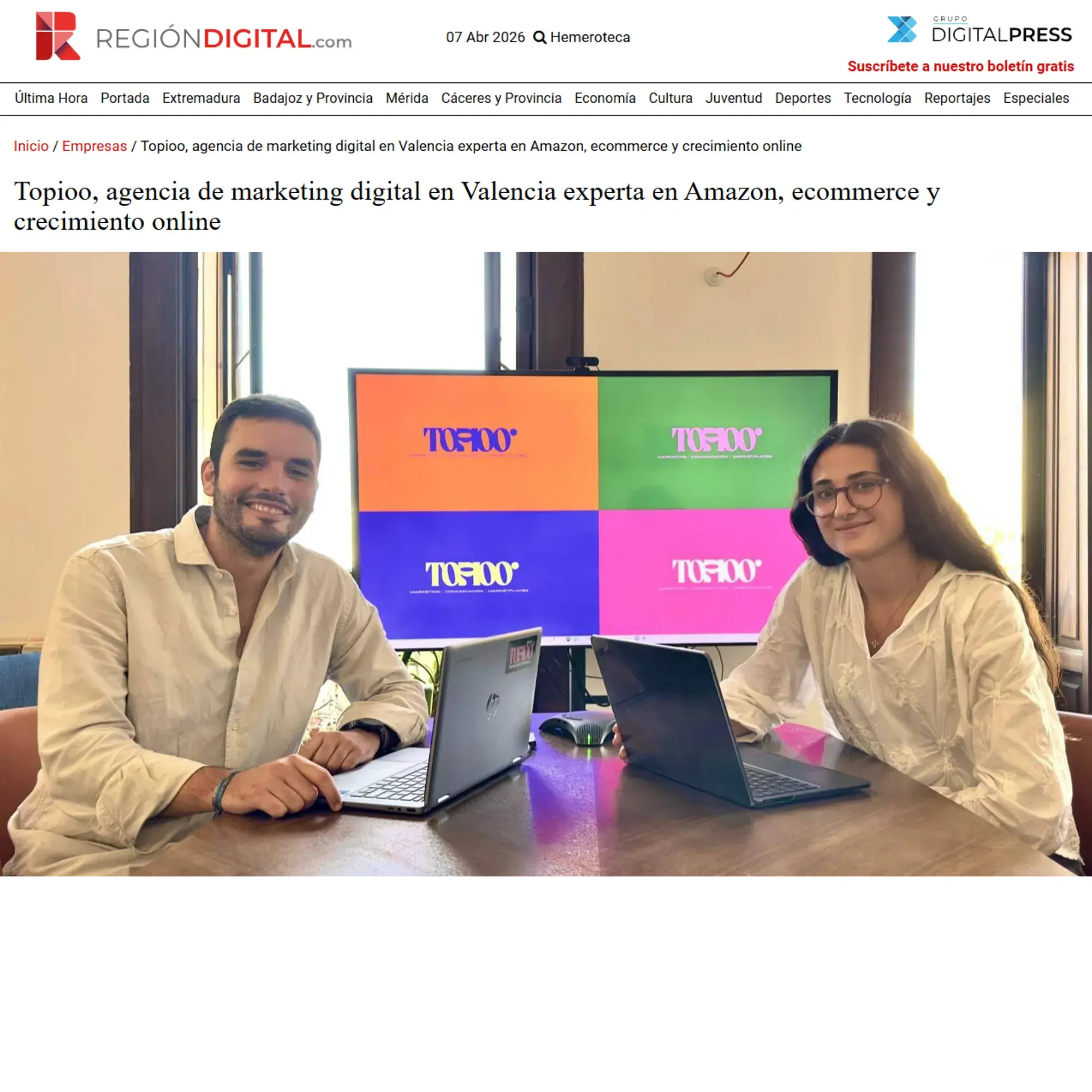 Región digital – Topioo, agencia de marketing digital en Valencia experta en Amazon, ecommerce y crecimiento online